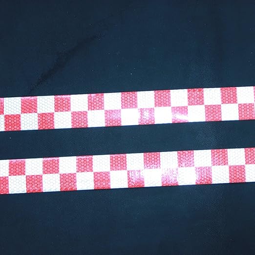 Red and White Reflective Tape 2 inch X 166 feet, Outdoor Waterproof Hazard Conspicuity Warning Industrial Marking Tape