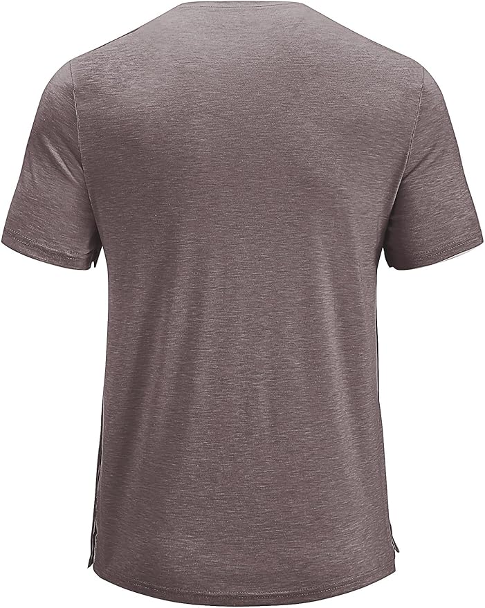 Poriff Men's Post Shoulder Surgery Recovery Shirts Full Tear Away Short Sleeve Snap Chemo Port Access Shirt