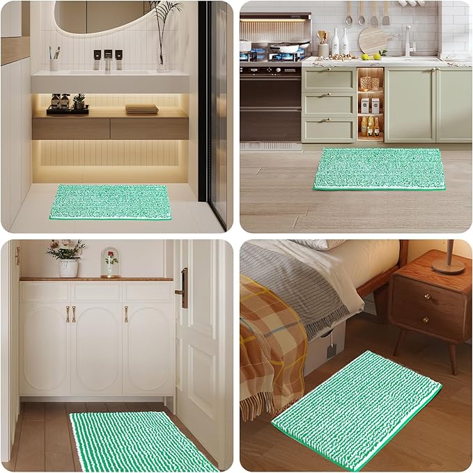 Ultra-Soft Bathroom Rug Set, 2-Piece – Absorbent, Non-Slip, Machine Washable Bath Mats for Bathroom, Shower, Sink, Kitchen （20" x 32" + 17" x 24"）