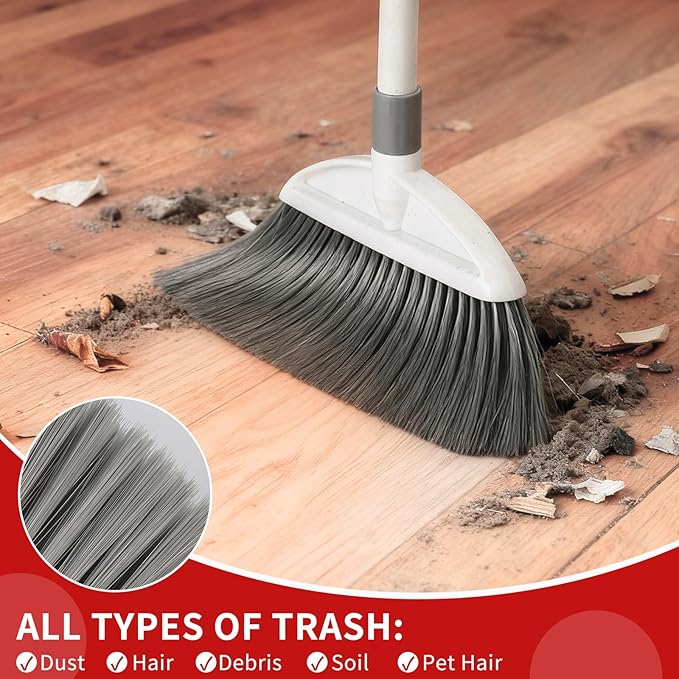 Collapsible Broom for RV, Telescoping Broom with Adjustable Handle, Lightweight and Portable, PET Bristles Sweep Fine Dust, with Hanging Hole, Ideal for Floors, Kitchen, Camping and Outdoor Use
