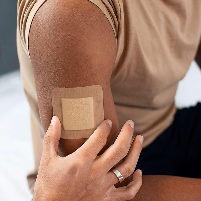 Bordered Silicone Foam Bandages - 10 4x4 Sterile Silicone Foam Dressings for Wound Care, & Dressings - Absorbent Bed Sore Protectors - Good for Sensitive Skin