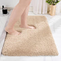 Beige Bathroom Rug 20x32 Non Slip Fluffy Bath Mat for Bathroom Floor Washable Plush Luxury Bath Rug for Tub Soft Shaggy Absorbent Shower Sink Mat