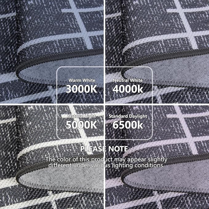 Non Slip Hallway Runner Rug 2x10, Gray Modern Distressed Stripe, Washable Long Rug, Woven Thin Low Pile Carpet Runners for Hallway 10ft Entryway, Kitchen, Walkway- Gray