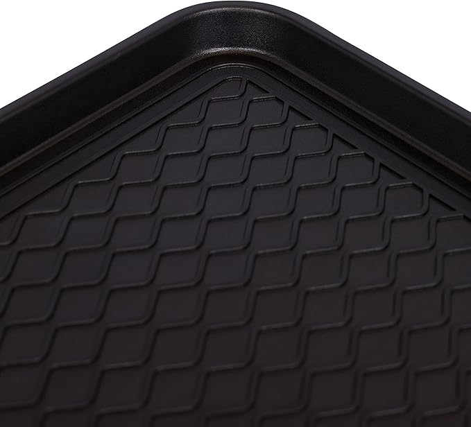 INTERNET'S BEST Waterproof Multi-Purpose Plastic Shoe Tray Boot Mat for Entryway, Dorm Room, Indoor Outdoor, Large Mud Pan, Utility Mat, Weather Resistant Floor Tray, 1 Pack - 30x15 - Black
