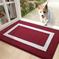 OLANLY Indoor Door Mat, 30x17, Non-Slip Absorbent Resist Dirt Entrance Mat, Washable Low-Profile Inside Entry Doormats for Entryway, Red