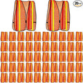 Haysandy 20 Pcs High Visibility Reflective Safety Vest Construction Vest Strips Neon Mesh Universal Size for Men Outdoor(Neon Orange,20 Pcs)