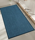 chakme Bathroom Rugs Mat 47x17, Ultra Thin Bath Rug Non Slip Runner Quick Dry Absorbent Bath Mat for Bathroom, (Dark Blue, 47"x17")