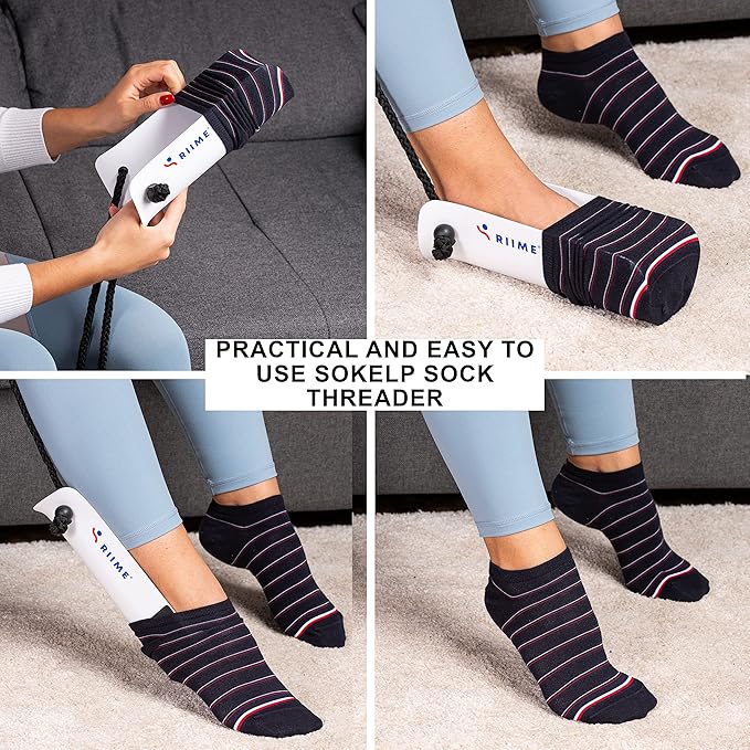 Compression Sock Aid -Sock Aids for Putting On Socks-Assistant Device No Bending-Hip Kit-Disability Aids for Elderly & Pregnant-Sock Helpers for Seniors with Arthritis-Sciatica