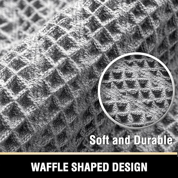 H.VERSAILTEX Waffle Bath Mat Super Absorbent Boho Bath Mat Non Slip Bath Rugs for Bathroom Floor Machine Washable Dry Fast Bathroom Rugs with Tassels, 17" x 24", Dove