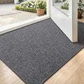 LUMI Ultra Thin Indoor Door Mat for Entrance 17"x30", Non Slip Entryway Mat, Low Profile Doormat, Unique Herringbone Design Carpet for Inside, Patio, Porch, Dark Gray