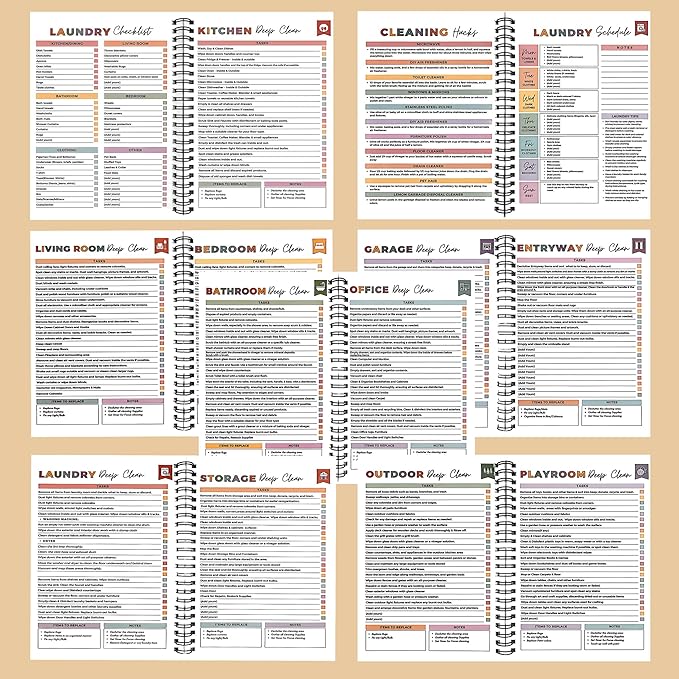 Adhd Cleaning Planner,Household Cleaning Planner, Daily, Weekly And Monthly House Cleaning Schedule And Checklist, Kitchen Bathroom Bedroom Specific Cleaning Schedules for Adults (white)