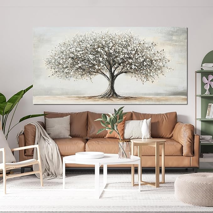 AIXMGSJS Canvas Wall Art Decor Canvas Art Decor Tree of Life Art Modern Black and White Wall Art Prints Large Artwork for Walls Pictures for Living Room for Bedroom Office Wall Decor 24" X 48"