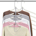 Clothes Hangers Space Saving Shirt Organizer, Non Slip Multi Shirt Hangers for Closet with Foam Padded Closet Organizers and Storage for Sweater Hoodie Blouse Coat Dress Short Beige 2 Pack