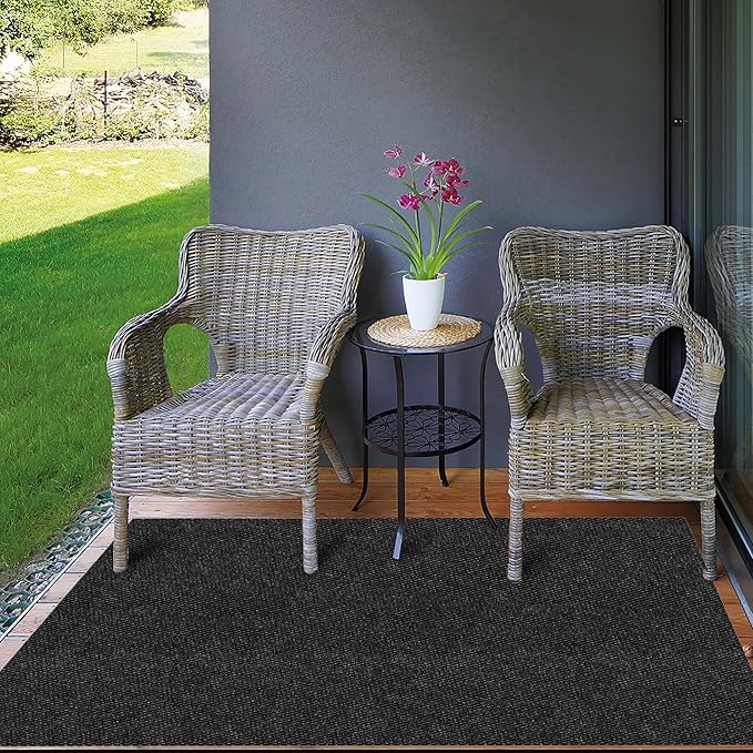 Ottomanson Commercial Scrape Rib Entry Mat – Heavy Duty Ribbed Floor Mat for High Traffic – Non Slip Rubber Back, Waterproof – Indoor Outdoor Use for Offices, Schools, Lobbies, 2'7" x 40', Black