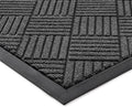 Front Door Mat, Heavy Duty Indoor Outdoor Doormat, 48" x 24" Low Profile Outdoor Mats for Home Entrance, Stain and Fade Resistant Welcome Mat Ideal for High Traffic Area, Diamond Grey