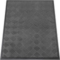 Indoor Outdoor Door Mat, 5’x 4' Doormat for Entryway, Rubber Backing Non Slip Front Door Mat Outside Entrance, Super Absorbent Commercial Floor Mat for Home Office, Gray