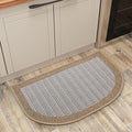 PADOOR Kitchen Mats for Floor, Kitchen Rugs Non Slip Washable, Half Circle Kitchen Floor Mat Sink Rug Rubber Backed Super Absorbent, 20”x32” Brown