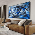 Abstract Wall Art Decor Oversized Framed Wall Art Pictures for Living Room Canvas Art Wall Decor Blue Wall Art Prints Artwork for Walls Large Black and White Wall Art Decor Home Office Decorations 29" X 58"