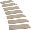 PURE ERA Carpet Stair Treads Tape Free Non Slip Indoor Stair Carpet Stair Protectors Pet-Friendly Non-Slip Skid Resistant Washable Reusable 8" x 30"(14 Pieces,Cream Gray)
