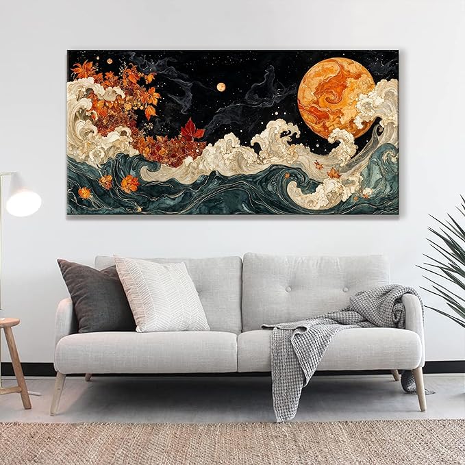 Large Wall Art For Living Room Boho Abstract Modern Wall Artwork Prints Colorful Canvas Art Wall Decor Painting Pictures Abstract Black Wall Decor For Home Bedroom Office Ready To Hang 29" × 58"
