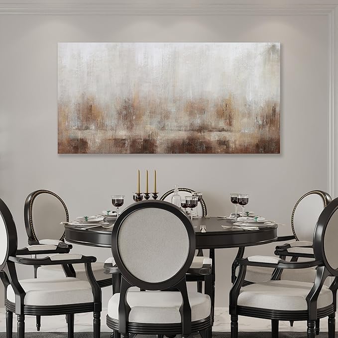 Abstract Wall Art Home Decor Wall Brown Canvas Print Wall Art Framed Modern Abstract Artwork for Living Room Bedroom Dining Room Home Office Decor 24"x48"