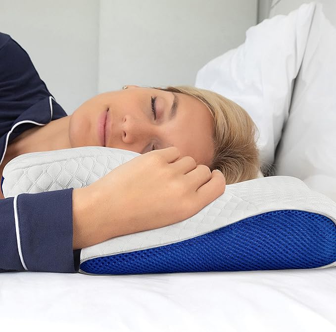 Cooling Gel Pillow for Neck and Shoulder Pain – Memory Foam Cervical Pillow with Orthopedic Contour Support & Ventilated Cover – For Pain Relief & Alignment – Side, Back & Stomach Sleepers + Free Mask