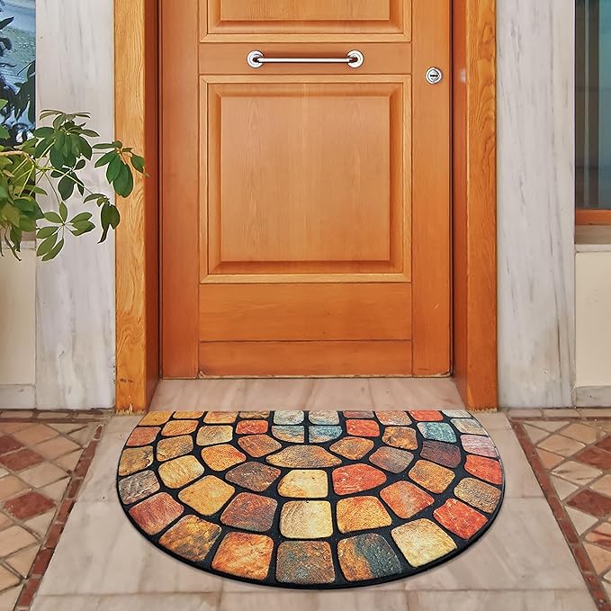 ubdyo Unique Design Door mat - Low Pile Front Doormat Outside Entrance for Efficient Dirt Trapping - All Weather Front Door Mat Indoor Entrance - Anti Slip Welcome Matt Outdoor - (36" x 24", Orange)