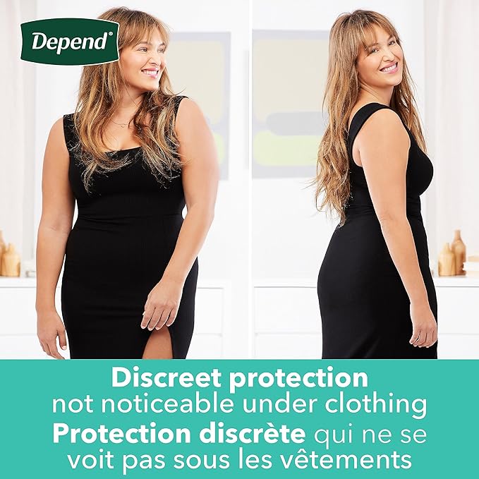 Depend FIT-Flex Incontinence Underwear for Women, Disposable, Maximum Absorbency, Medium, Blush, 18 Count (Pack of 2)