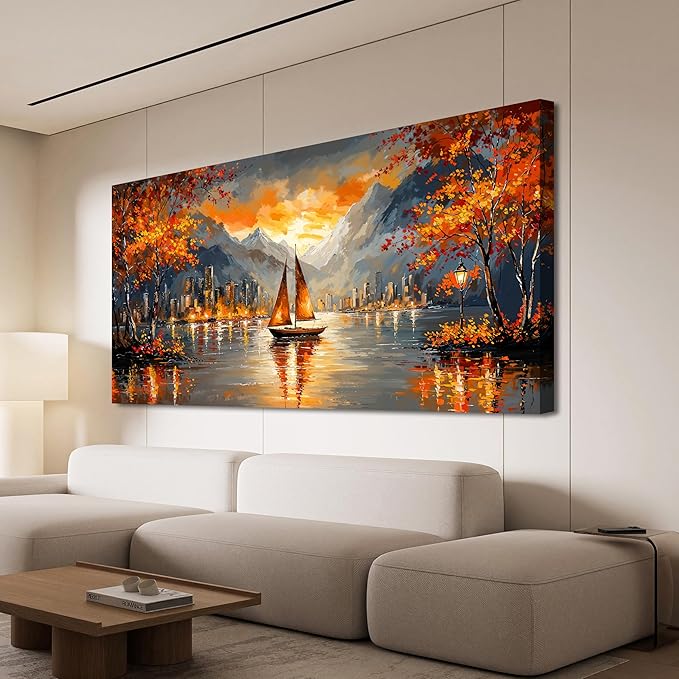 Canvas Wall Art Decor Wall Art Picture for Living Room Canvas Art Wall Decor Modern Landscape Wall Art Prints Botanical Coastal Wall Art Decorations City Artwork for Walls Office Home Decor 20" X 40"