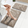 Yimobra Bathroom Rug Set 2 Piece, Luxury Shaggy Bath Mat Set with Non Slip Backing, Ultra Soft & Absorbent Mats for Bathroom Floor, Machine Washable, 31.5"x20"+24"x17", Camel