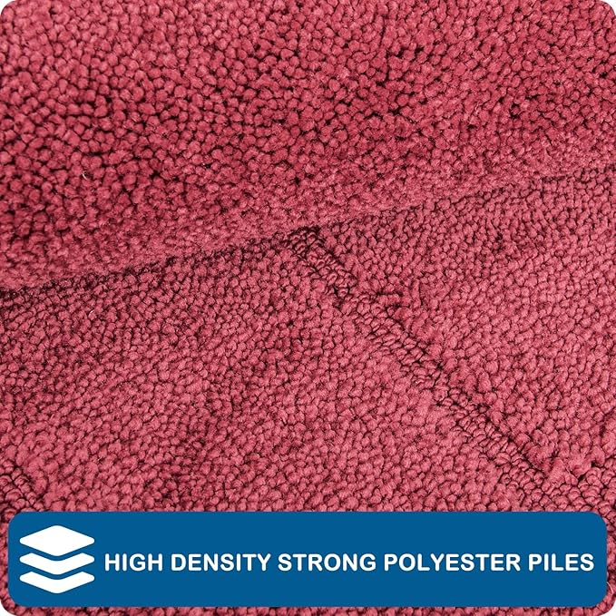 PURRUGS Machine Washable Kitchen Runner Rug 32" x 70", Non-Slip/Skid Hallway Runner Rug, Super Absorbent Soft Area Rug for Kitchen, Hallway & Laundry, Rolled Packaging, Burgundy Red
