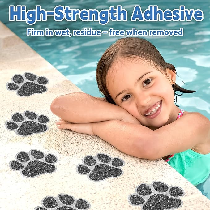 Non-Slip Bathtub Stickers, 20 PCS Large Safety Bathroom Tubs Showers Treads Adhesive Decals with Premium Scraper (Black)