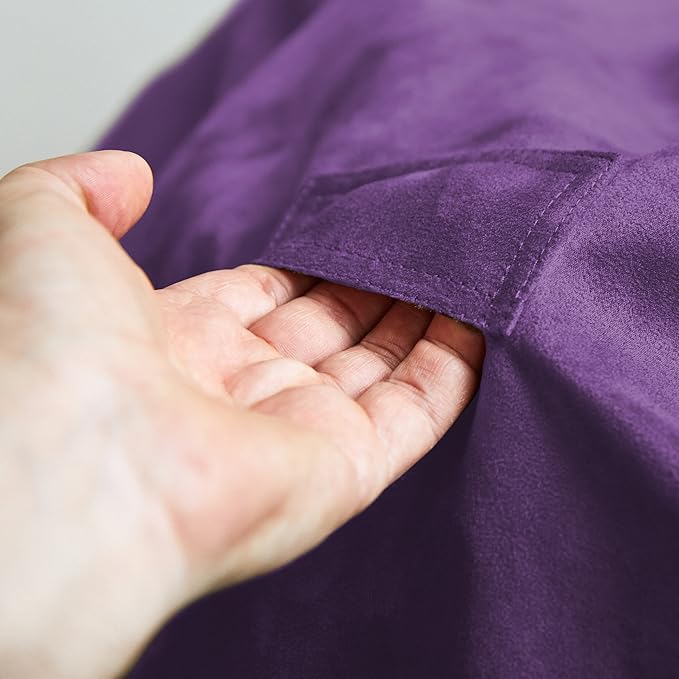 Lumaland Luxurious 3ft Medium Bean Bag Chair with Microsuede Cover - Ultra Soft, Foam Filling, Washable Bean Bag Sofa for Adults, Teenagers, Kids, Pets - Sack Chair for Living Room, Bedroom - Purple