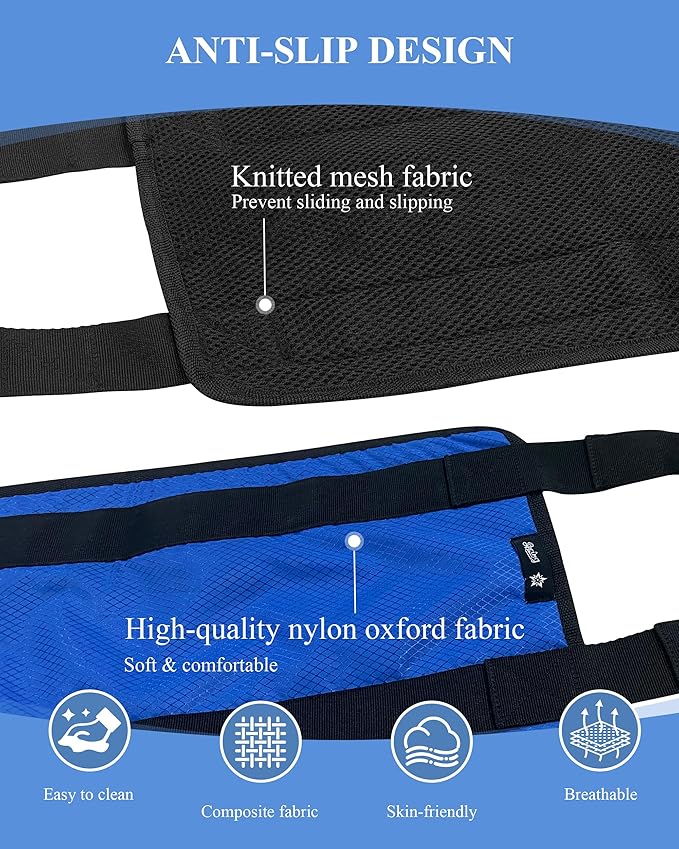 SPRING SEAON Transfer Sling - Essential Transfer Belt Lifting Strap for Elderly and Disabled with Mobility Aids- Lift Assist Gait Belts for Seniors for Home, Hospital, Nursing Care (Blue)