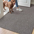 LUMI Ultra Thin Door Mat for Entryway, 32"x48" Low Profile Non Slip Rubber Backing Indoor Doormat, Easy Clean Welcome Entrance Mat for Inside House, Patio, Brown