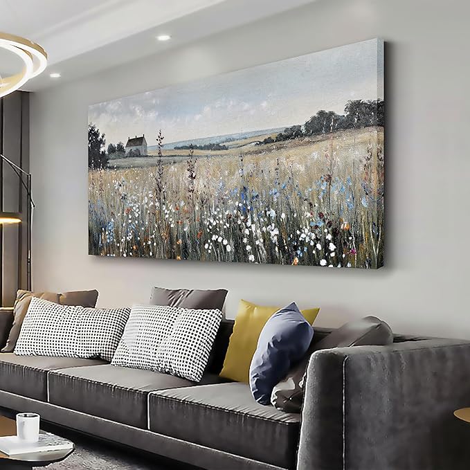 Glvzygy Canvas Wall Art Vintage Decor Artwork Classical Oil Painting Canvas Prints Vintage Landscape Wall Art Suitable for Living Room Bedroom and Office Home Decor Painting 29"x58"