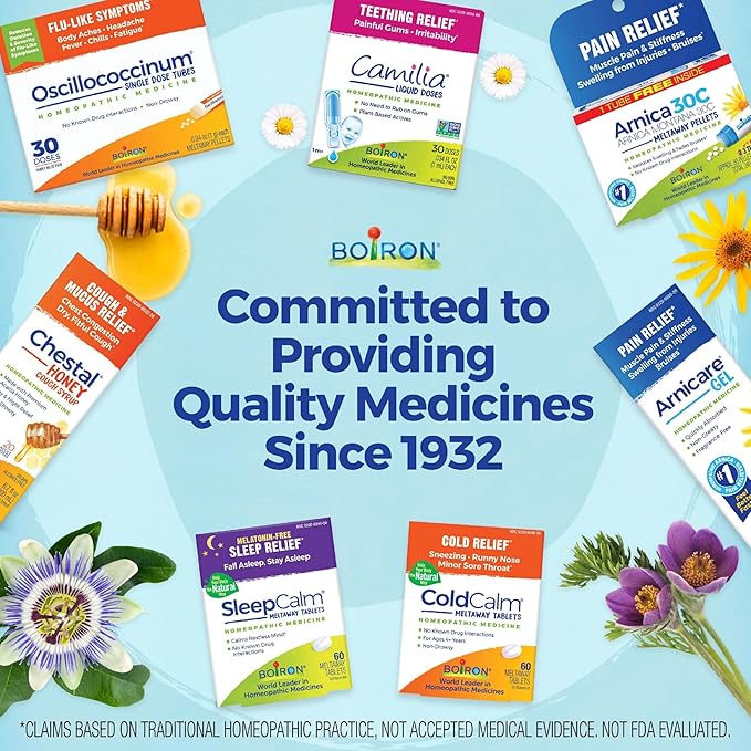 Boiron Oscillococcinum for Relief from Flu-Like Symptoms of Body Aches, Headache, Fever, Chills, and Fatigue - 6 Doses