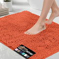 GORILLA GRIP Bath Rug Mat, Thick Soft Absorbent Chenille, Quick Dry Microfiber Mats, Rubber Backing Washable Shower Floor Rugs, US Designed Bathroom Bathmat Home Decor Accessories, 24x17, Coral