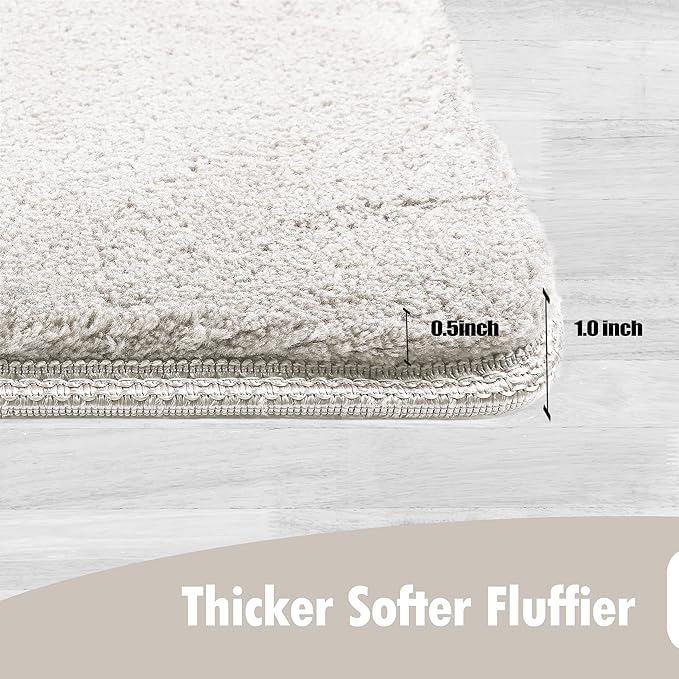 PURE ERA Carpet Stair Treads Ultra Plush Soft Indoor Stair Protectors Pet-Friendly Non-Slip Skid Resistant Tape Free Washable Reusable 8 x 30 inch (2 Pieces,White)