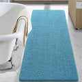 LOCHAS Luxury Bathroom Rug Shaggy Bath Mat 24 x 60 Inch, Washable Non Slip Bath Rugs for Bathroom Shower, Soft Plush Chenille Absorbent Carpets Mats, Light Blue