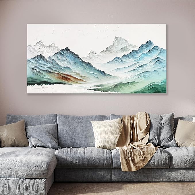 Landscape Canvas Wall Art Modern Painting Wall Art Wall Hanging Decor Framed Artwork Moutain Wall Decor for Living Room Bedroom Dining Room Home Office Decor 24"x48"