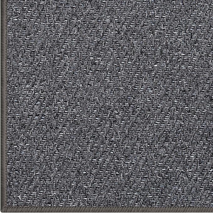 LUMI Ultra Thin Indoor Door Mat for Entrance 17"x30", Non Slip Entryway Mat, Low Profile Doormat, Unique Herringbone Design Carpet for Inside, Patio, Porch, Dark Gray
