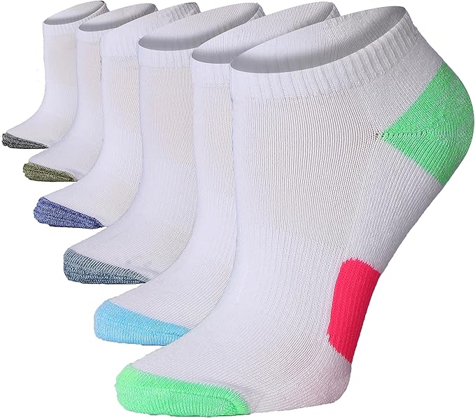 Tipi Toe Women’s 6-Pack Athletic Cushioned Running Ankle Socks – Soft, Breathable Fabric with Arch Support for Comfort