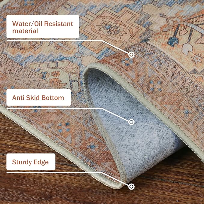 GENIMO Kitchen Mats for Floor Set of 3 Non-Slip Washable, Waterproof Lightweight Kitchen Rugs, Kitchen Floor Mat Runner Rug Carpet for Laundry, Sink, Hallway, Bathroom, Entryway, Clay
