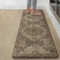 GENIMO Kitchen Mats for Floor, Washable Anti Fatigue Mat for Cushioned, 17.3"x59", Waterproof Kitchen Rugs, Non Slip Foam Comfort Standing Mat Rug for Home, Runner, Sink, Laundry, Rustic Brown