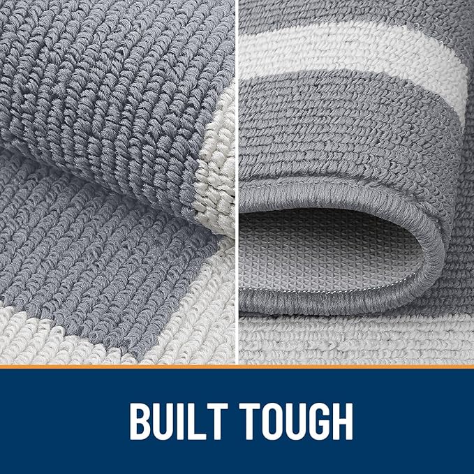 OLANLY Indoor Door Mat, 32x20, Non-Slip Absorbent Resist Dirt Entrance Mat, Washable Low-Profile Inside Entry Doormats for Entryway, Grey