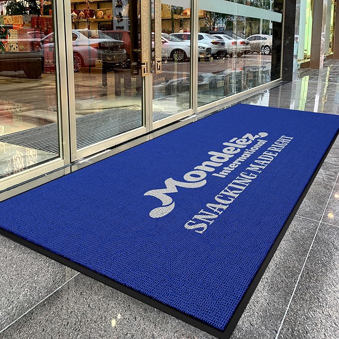 ALLEVI Custom Door Mat Commercial Grade Area Rugs Entryway Carpets Personalized Logo Text 6'X 3' 6MM Thick Welcome Indoor Outdoor Floor Mat for Office Home Kitchen Garden