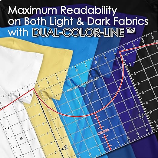 (Extended Size) Tshirt Ruler Guide for Vinyl Alignment – T Shirt Measurement Tool, Center Placement Guide for Heat Press, Shirt Ruler, Left Chest Logo, DTF, HTV, Sublimation, Shirt Alignment Tool