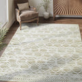 jinchan Moroccan 5x7 Area Rugs for Bedroom - Machine Washable Soft Modern Geometric Stain Resistant Non-Slip Ultra-Thin Low-Pile Carpet for Living Room Kitchen Dining Room (5x7ft, Taupe)