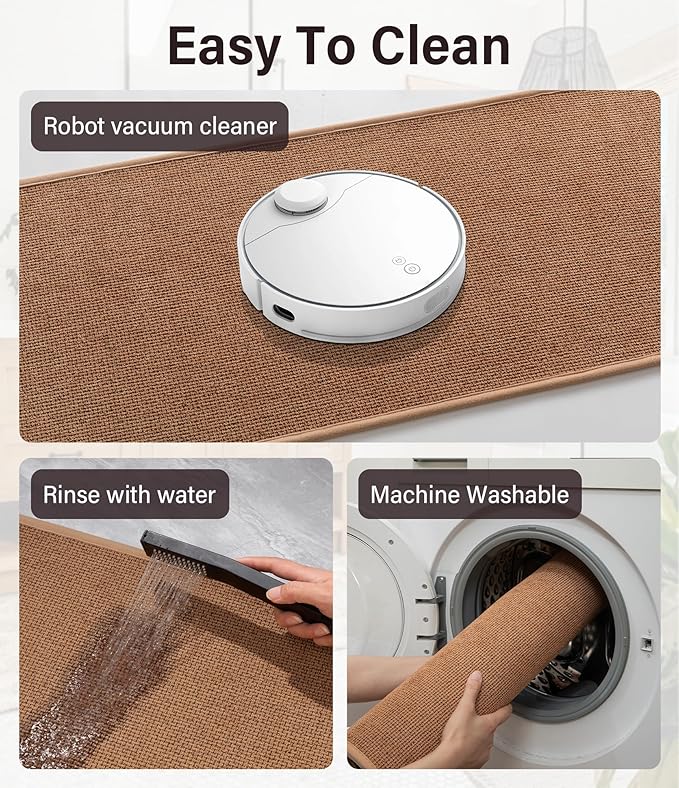 YIHOUSE Bathroom Rugs Mats Sets 3 Pieces, Ultra Thin Bath Mat Absorbent Non Slip Bath Rugs for Bathroom Washable, Shower, Sink, Laundry (Orange, 3 Pieces)